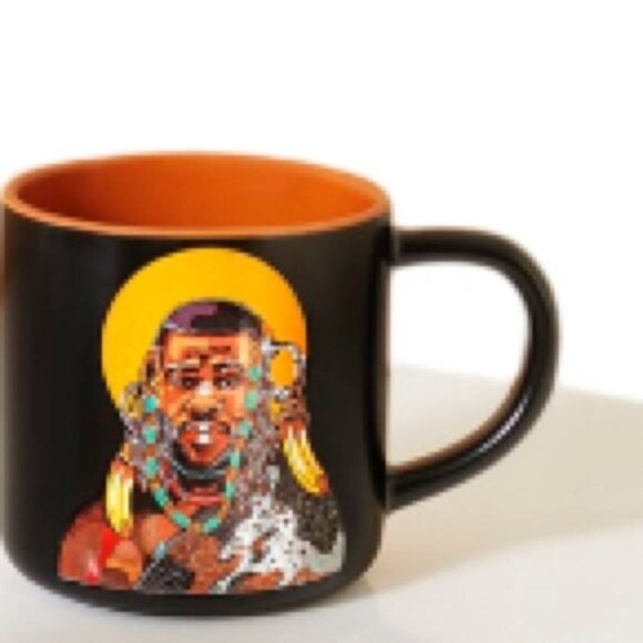 Mr. T Illustrated Black & Orange Coffee Mug By Domo Ink - Picture 1 of 4